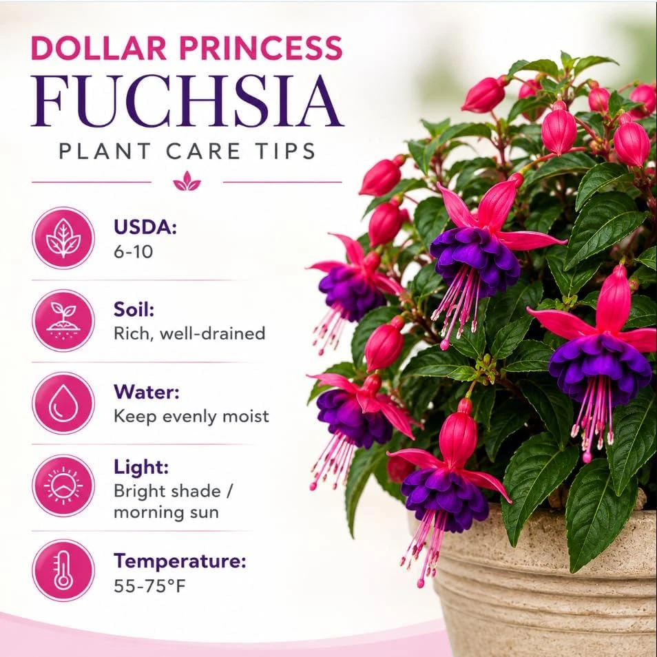 Fuchsia Live Plant - Pink & Purple Flowers, 4-6 inch Tall, 5 Inch Pot - Image 5