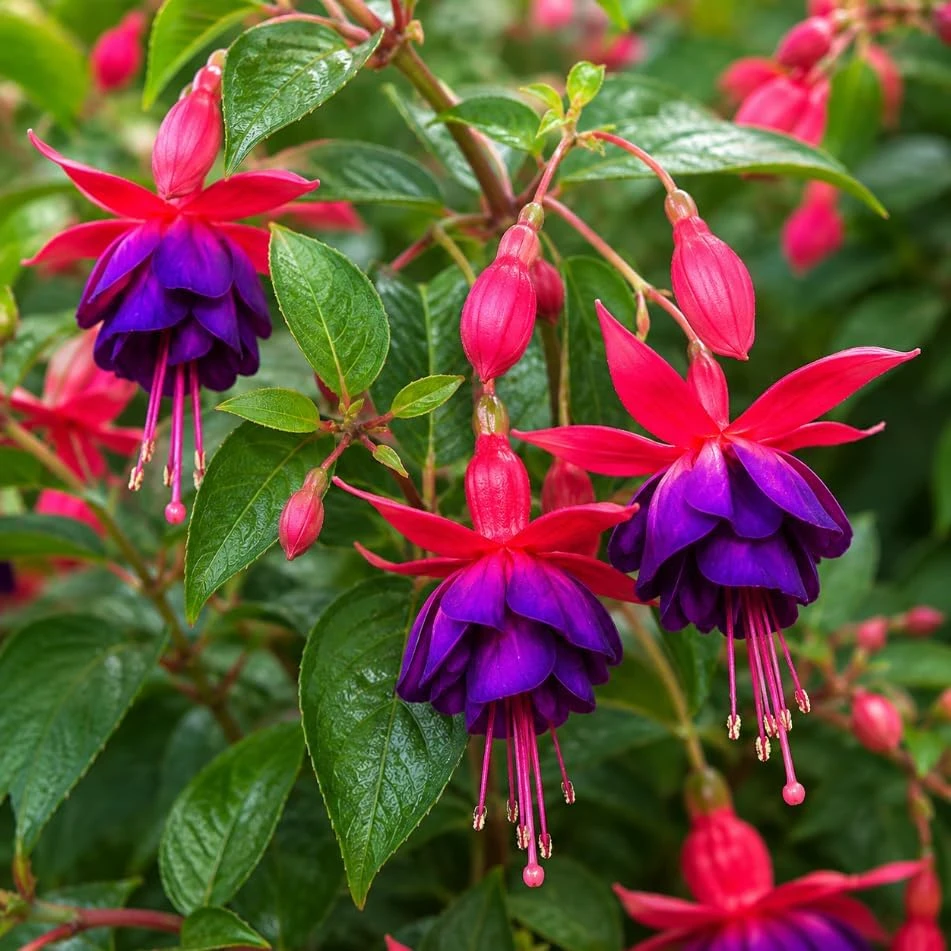 Fuchsia Live Plant - Pink & Purple Flowers, 4-6 inch Tall, 5 Inch Pot - Image 6