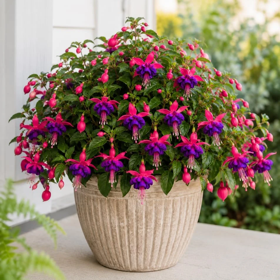 Fuchsia Live Plant - Pink & Purple Flowers, 4-6 inch Tall, 5 Inch Pot - Image 7