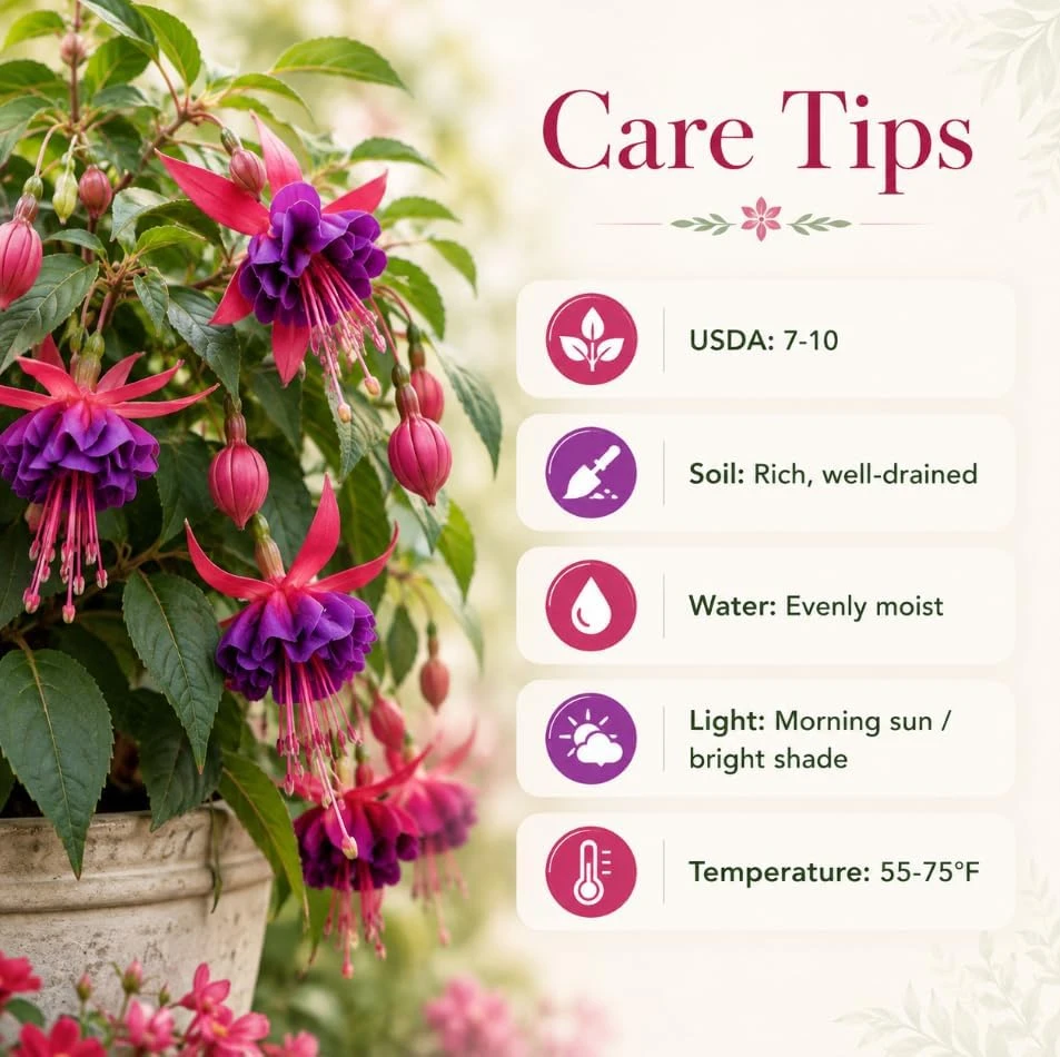 Fuchsia Live Plant - Random Color Flower, 4-6 inch Tall, 5 Inch Pot, Outdoor - Image 4