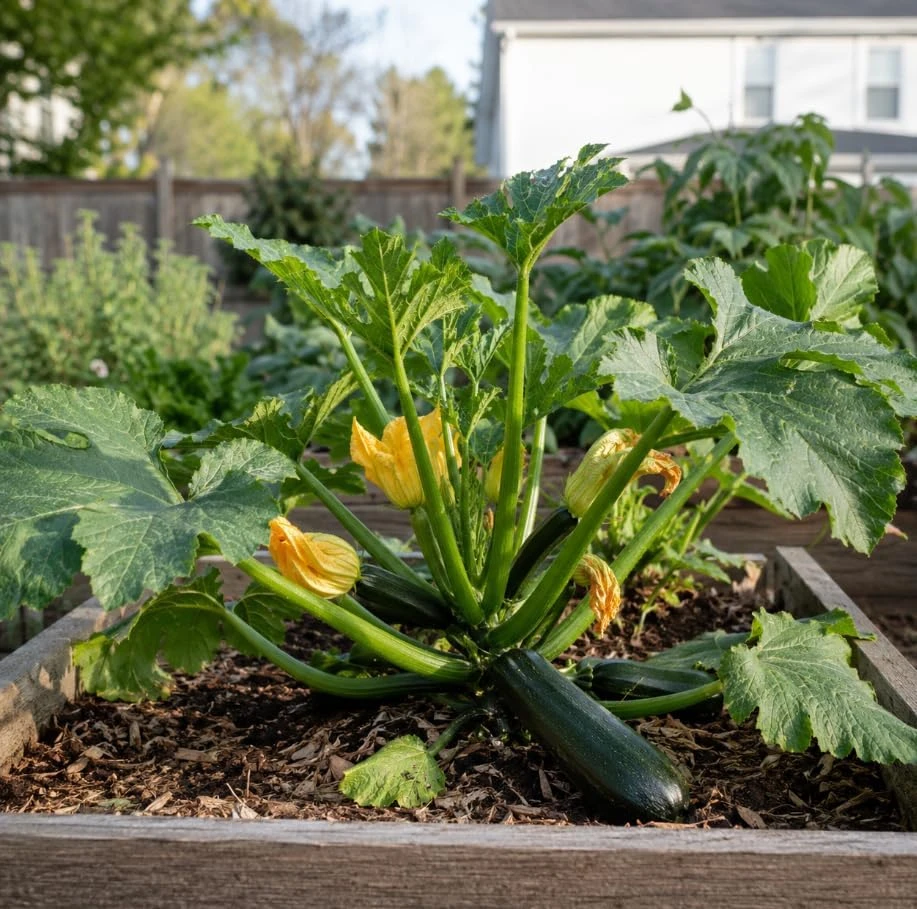 Green Zucchini Live Plants - Set of 2 Summer Squash Starter Seedlings, 4-6 Inch Tall in 4 Inch Pots for Outdoor Garden & Patio - Image 2
