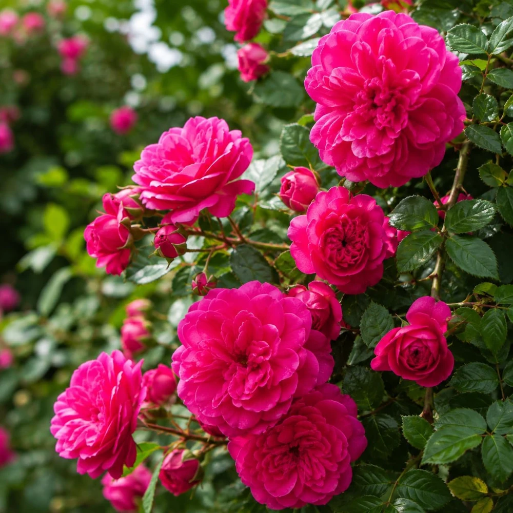 Hot Pink Climbing Rose Plants, Set of 2, Fragrant Perennial Flowers, 2-4 Inch Tall - Image 3