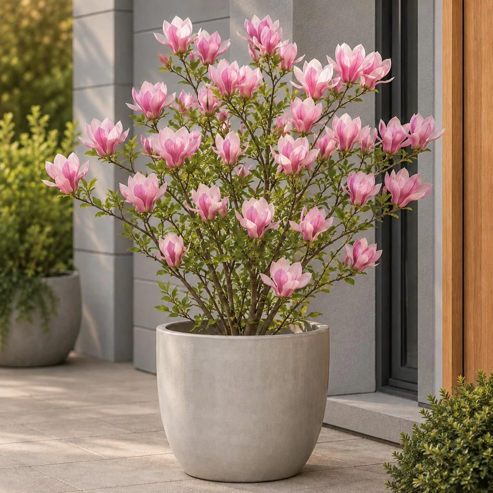 Jane Magnolia Live Plant – Pink Fragrant Bush – 5-10 Inch Tall – 2.5 Inch Pot – Outdoor Tree - Image 1