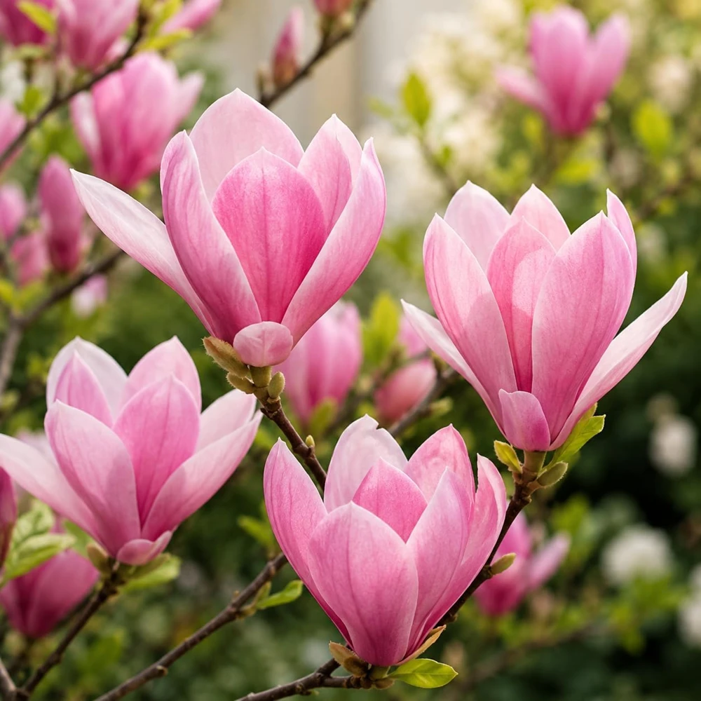 Jane Magnolia Live Plant Set of 2, Pink Fragrant Flowers, 5-10 Inch Tall, 2.5 Inch Pot, Outdoor Tree - Image 1
