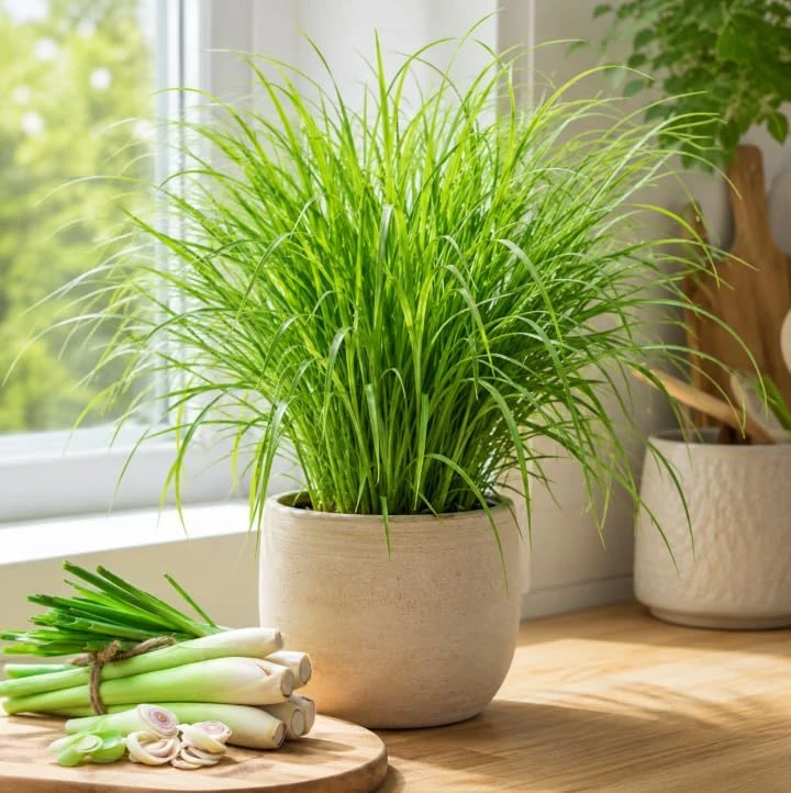 Lemongrass Live Plant - Pack of 2, 4-6 Inch Tall Pot, Fragrant Herb for Indoor & Outdoor - Image 1