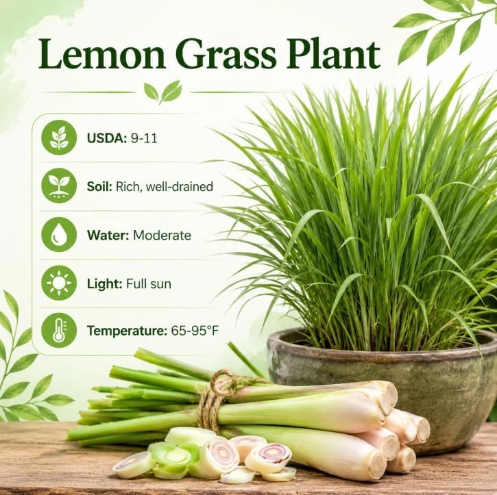 Lemongrass Live Plants - 2 Pots, 4-6 Inch Tall, Fragrant Herb for Indoor & Outdoor Gardens - Image 6