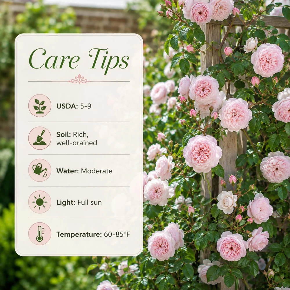 Light Pink Climbing Rose Live Plant โ Fragrant Perennial Bush โ 2-4 Inch Tall - Image 4