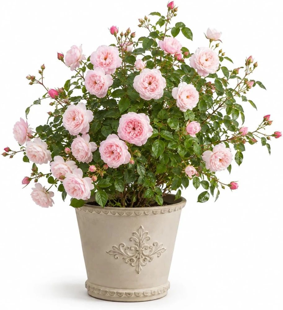 Light Pink Climbing Rose Live Plant – Fragrant Perennial Bush – 2-4 Inch Tall - Image 1