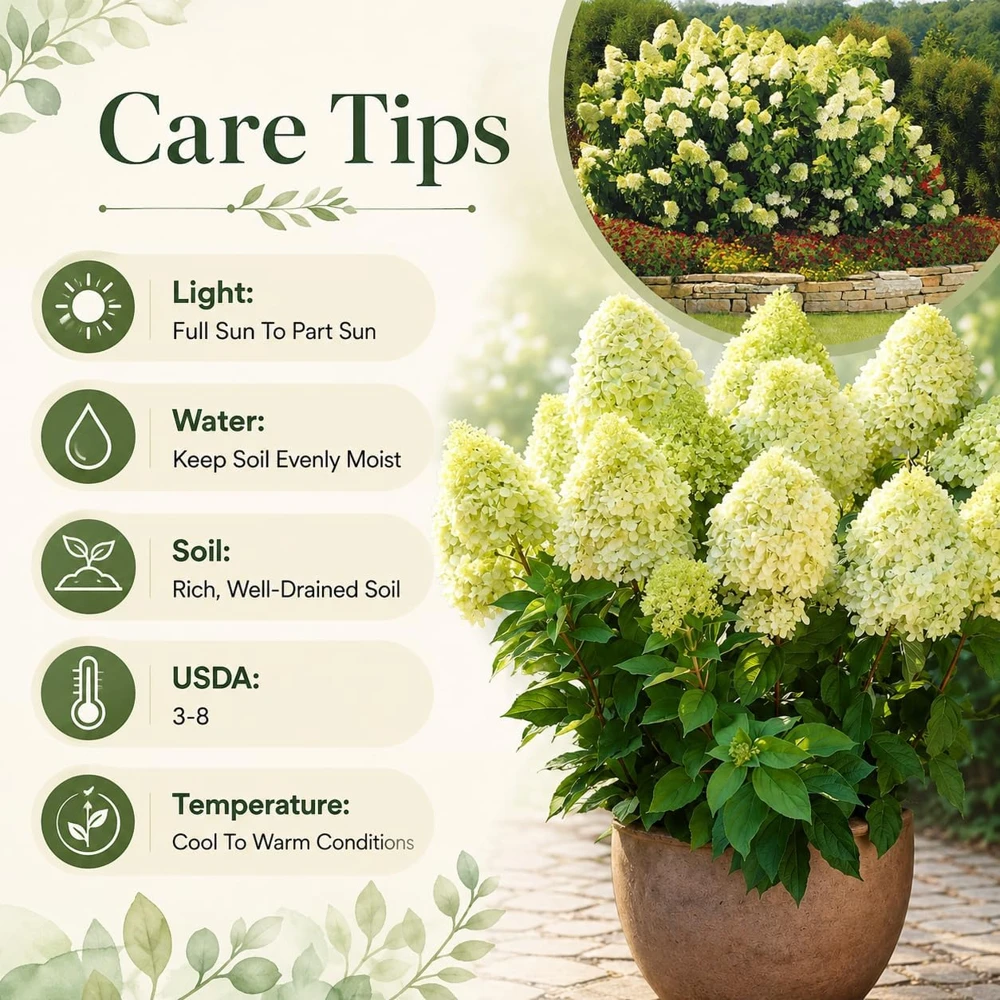 Limelight Hydrangea Live Plant Set of 2 โ 5-10 Inch Tall, 2.5 Inch Pot, Outdoor Shrub - Image 4