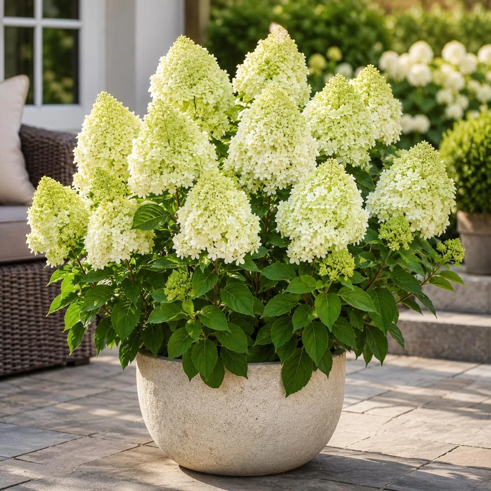 Limelight Hydrangea Tree Live Plant – 5-10 Inch Tall, 2.5 Inch Pot – Lime-Green Blooms, Outdoor - Image 1