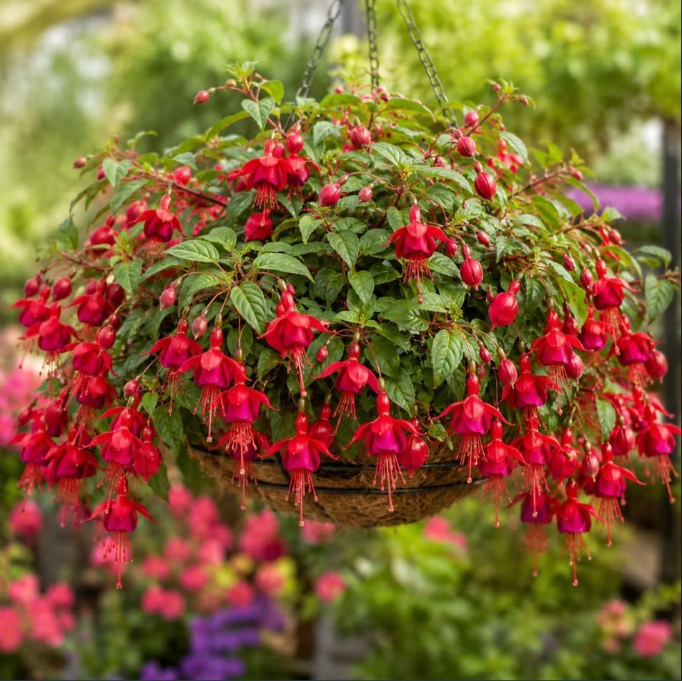Marinka Fuchsia Live Plant - Red Fuchsia Flowers, 4-6 Inch Tall, 5 Inch Pot - Image 6