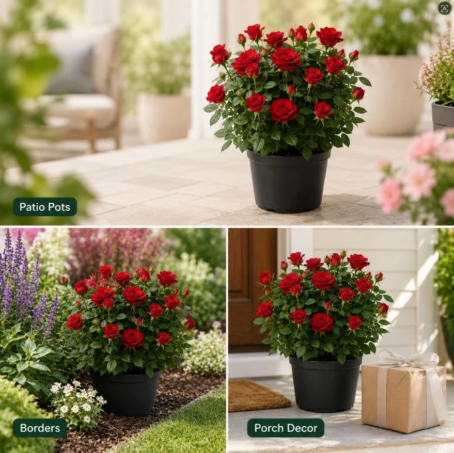 Miniature Red Rose Live Plant - 4 Inch Pot, 4-6 Inch Tall, Red Mini Rose for Indoor & Outdoor - Image 5