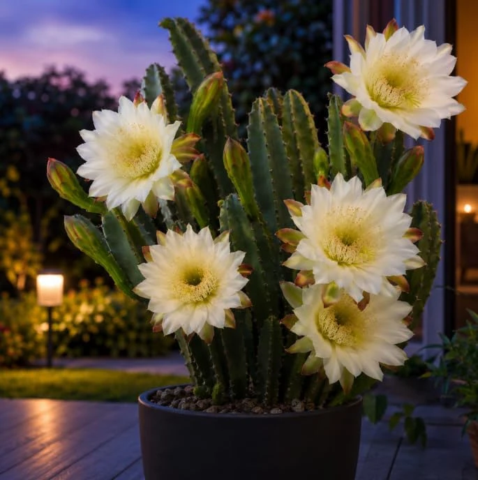 Night Blooming Cactus Live Plant, 3-6 Inch Tall, Fragrant White Flowers, 4 Inch Pot, Indoor/Outdoor - Image 2