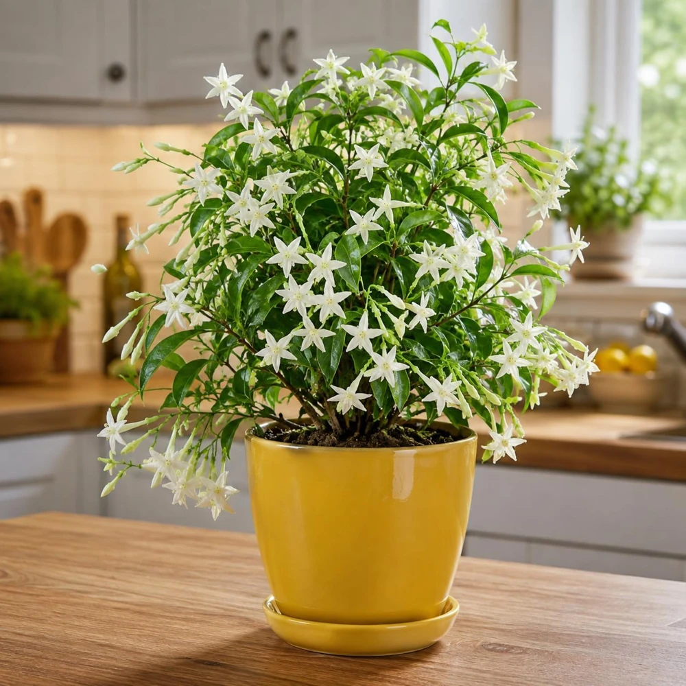 Night Blooming Jasmine Live Plant - Fragrant White Flowers - 4-6 Inch Tall in 3 Inch Pot - Image 1