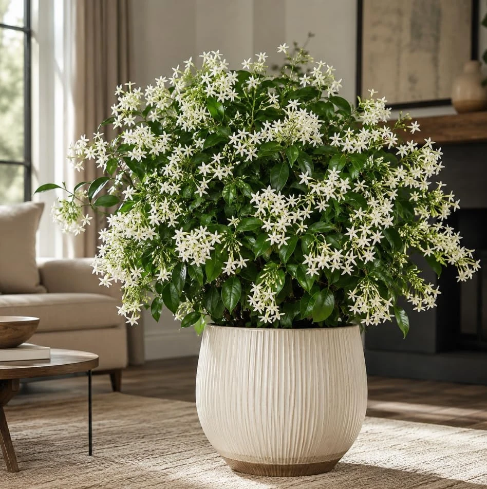 Night Blooming Jasmine Live Plant - Fragrant White Flowers, 6-10 Inch Tall, 1 Gallon Pot, Outdoor - Image 1