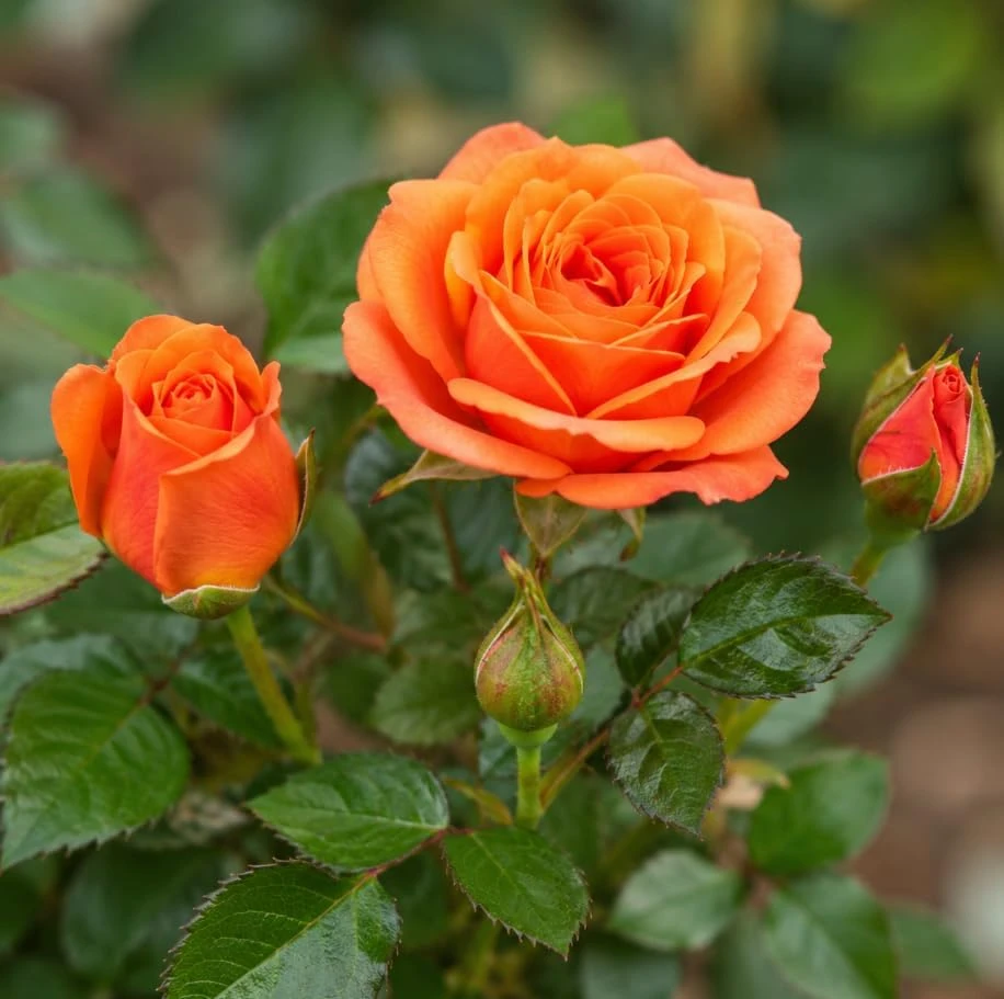 Orange Miniature Rose Live Plant โ 4 Inch Pot, 4-6 Inches Tall โ Compact Bush for Indoor/Outdoor - Image 2