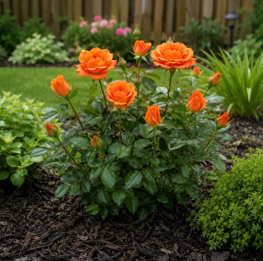 Orange Miniature Rose Live Plant โ 4 Inch Pot, 4-6 Inches Tall โ Compact Bush for Indoor/Outdoor - Image 3