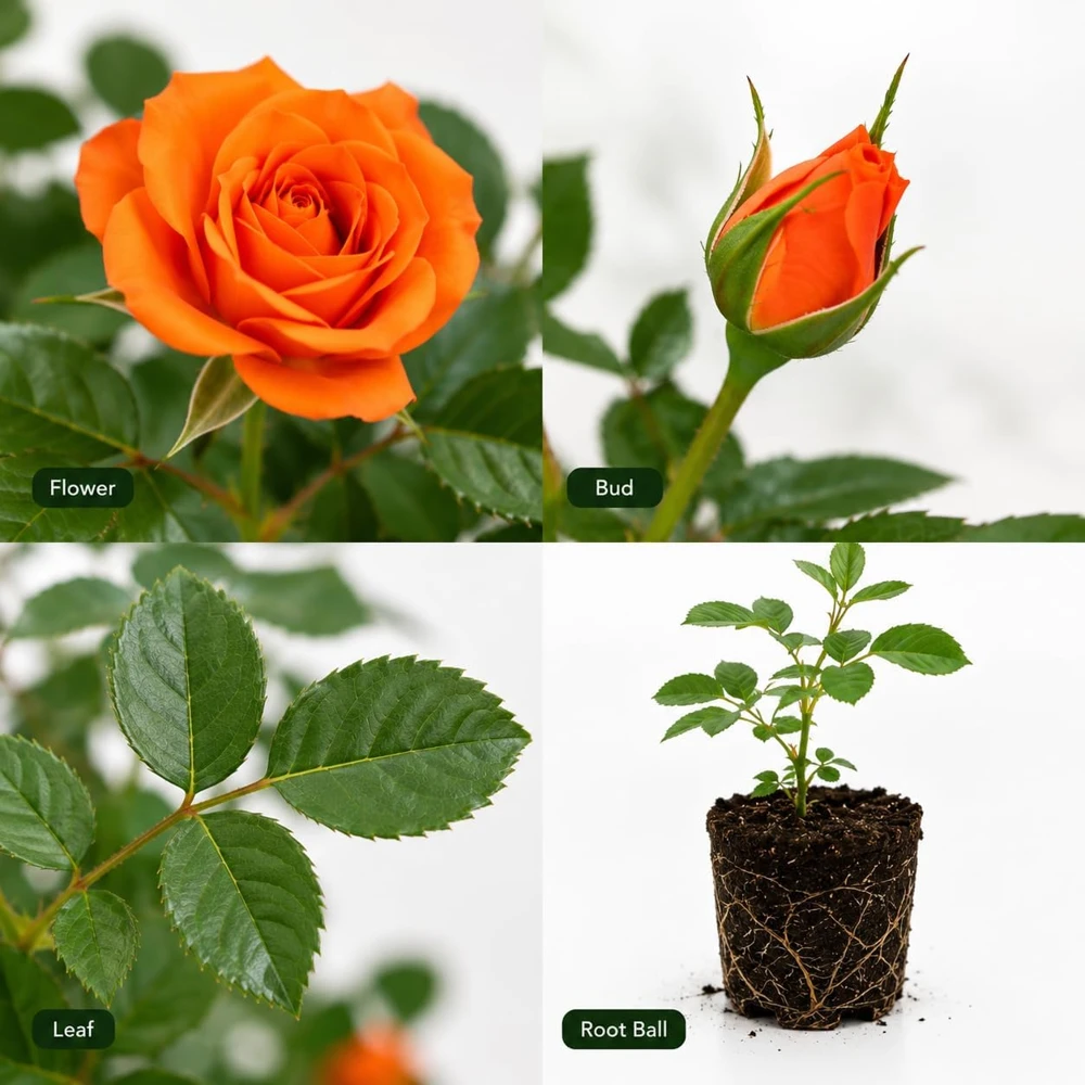 Orange Miniature Rose Live Plant โ 4 Inch Pot, 4-6 Inches Tall โ Compact Bush for Indoor/Outdoor - Image 6