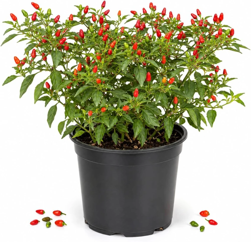 Pequin Chili Pepper Plants - 2 Live Red Hot Pepper Seedlings, 3-5 Inches Tall, for Garden & Containers - Image 1