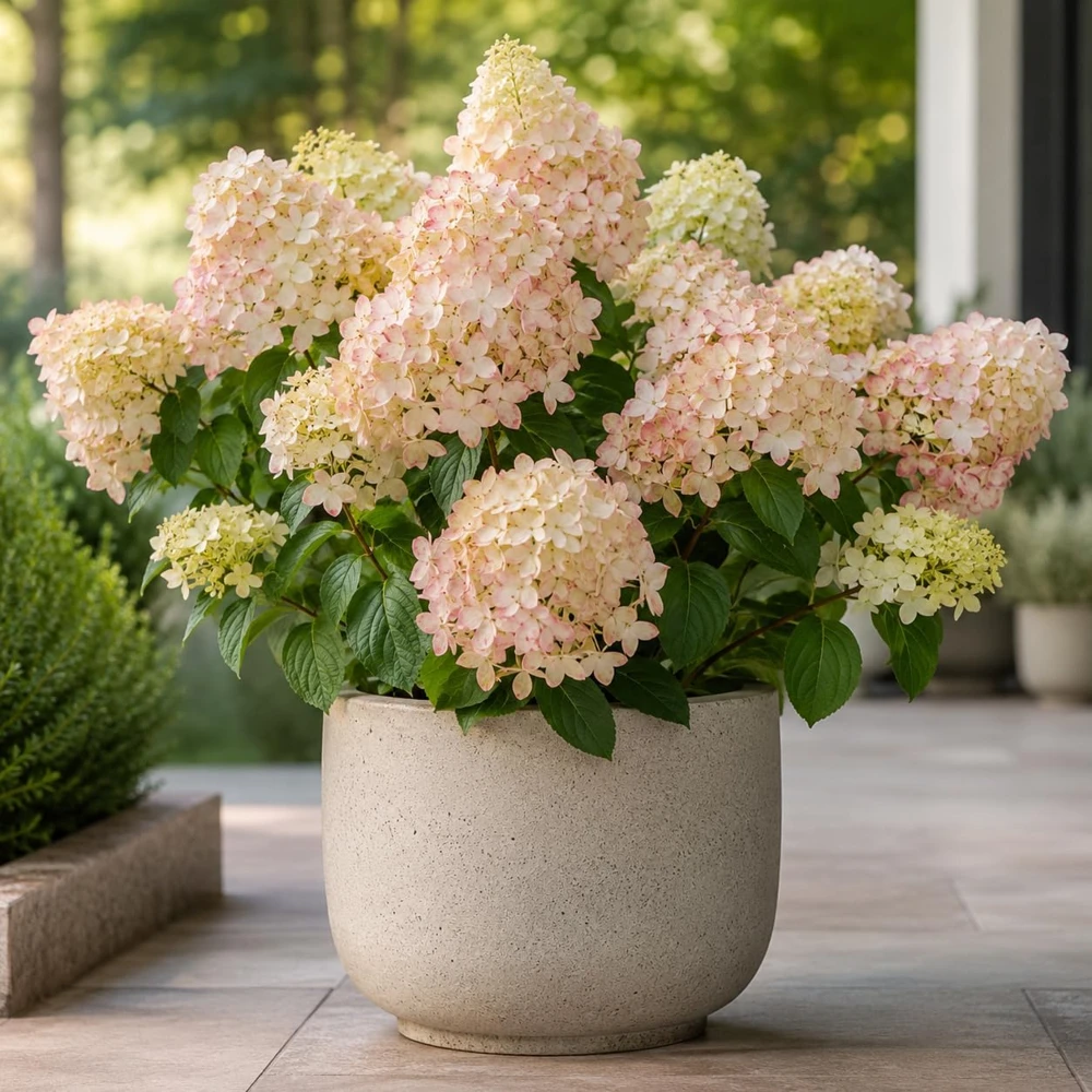 Phantom Hydrangea Live Plant, Pink White, 5-10 Inch Tall, 2.5 Inch Pot - Image 1