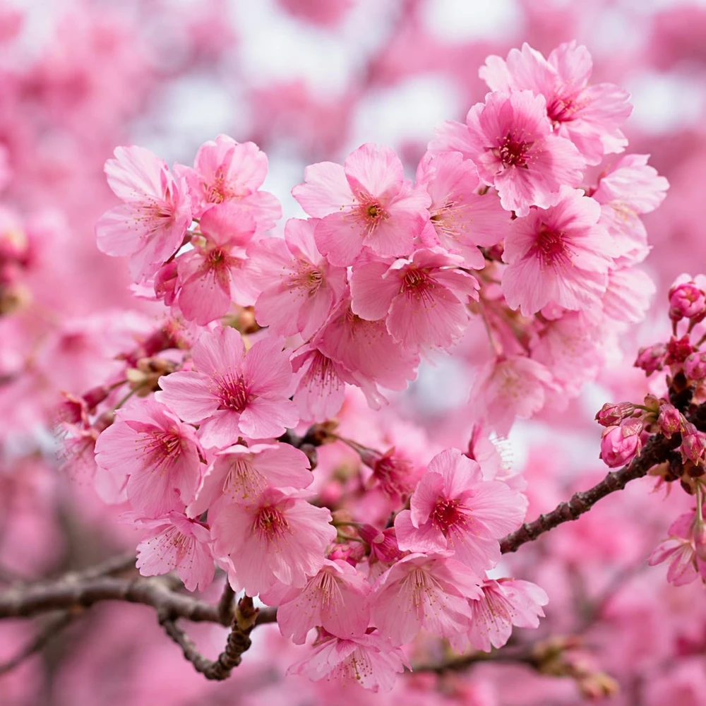 Pink Cherry Blossom Tree Live Plant, 5-10 Inch Tall, 2.5 Inch Pot, Outdoor Flowering - Image 3
