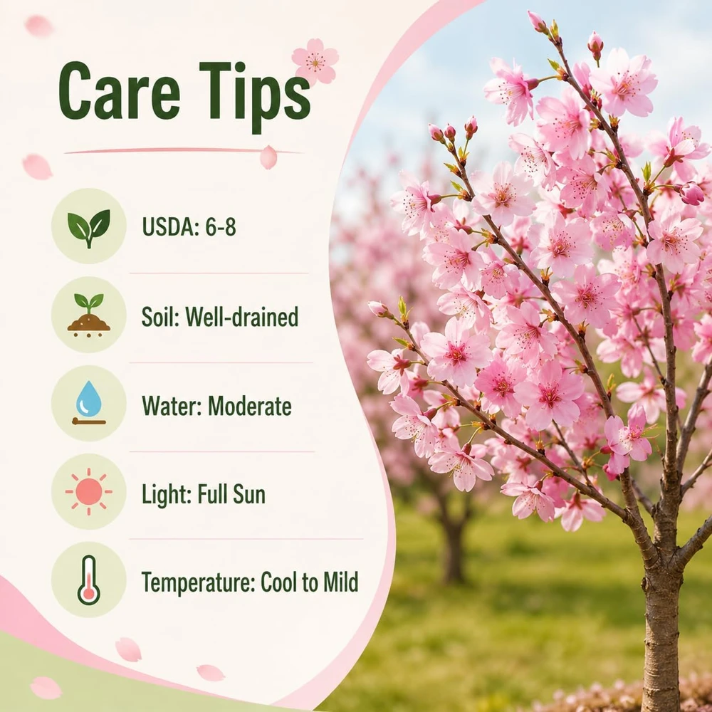 Pink Cherry Blossom Tree Live Plant, 5-10 Inch Tall, 2.5 Inch Pot, Outdoor Flowering - Image 4