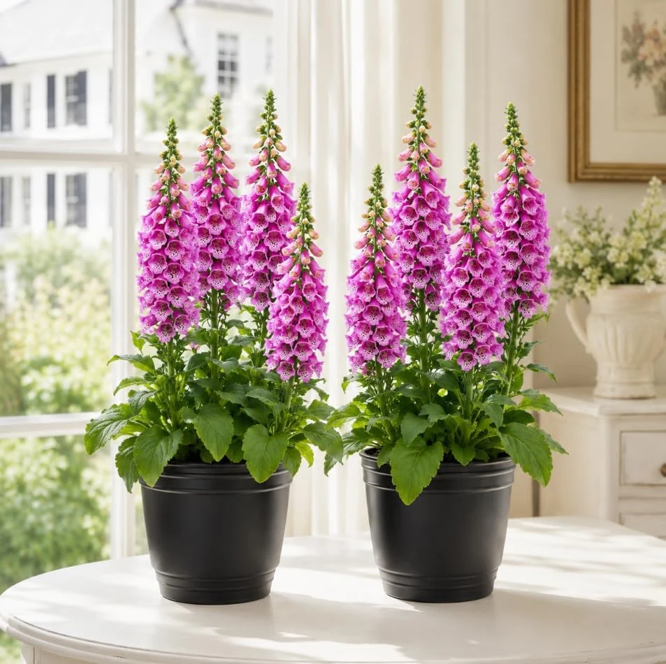 Pink Foxglove Live Plants - Set of 2 Hardy Perennials, 2-4" Tall, 3" Pot - Image 1