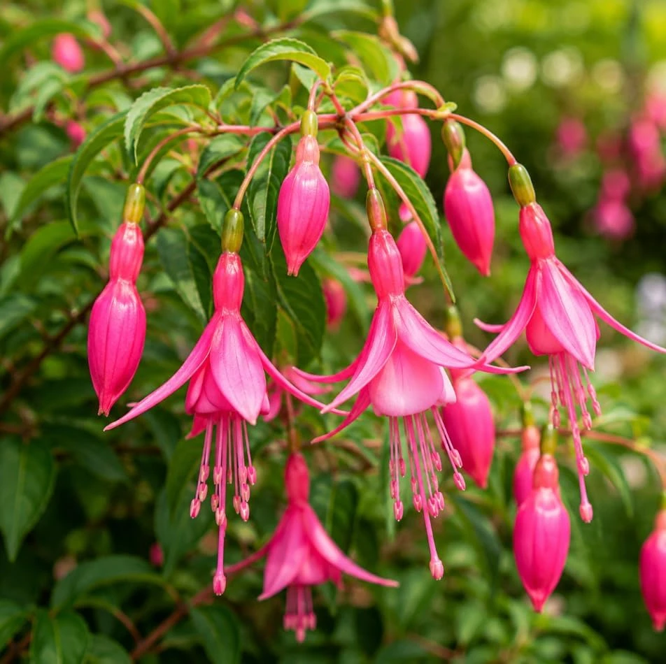 Pink Fuchsia Live Plant – 4-6 Inch Tall – 5 Inch Pot – Home Garden Flower - Image 1
