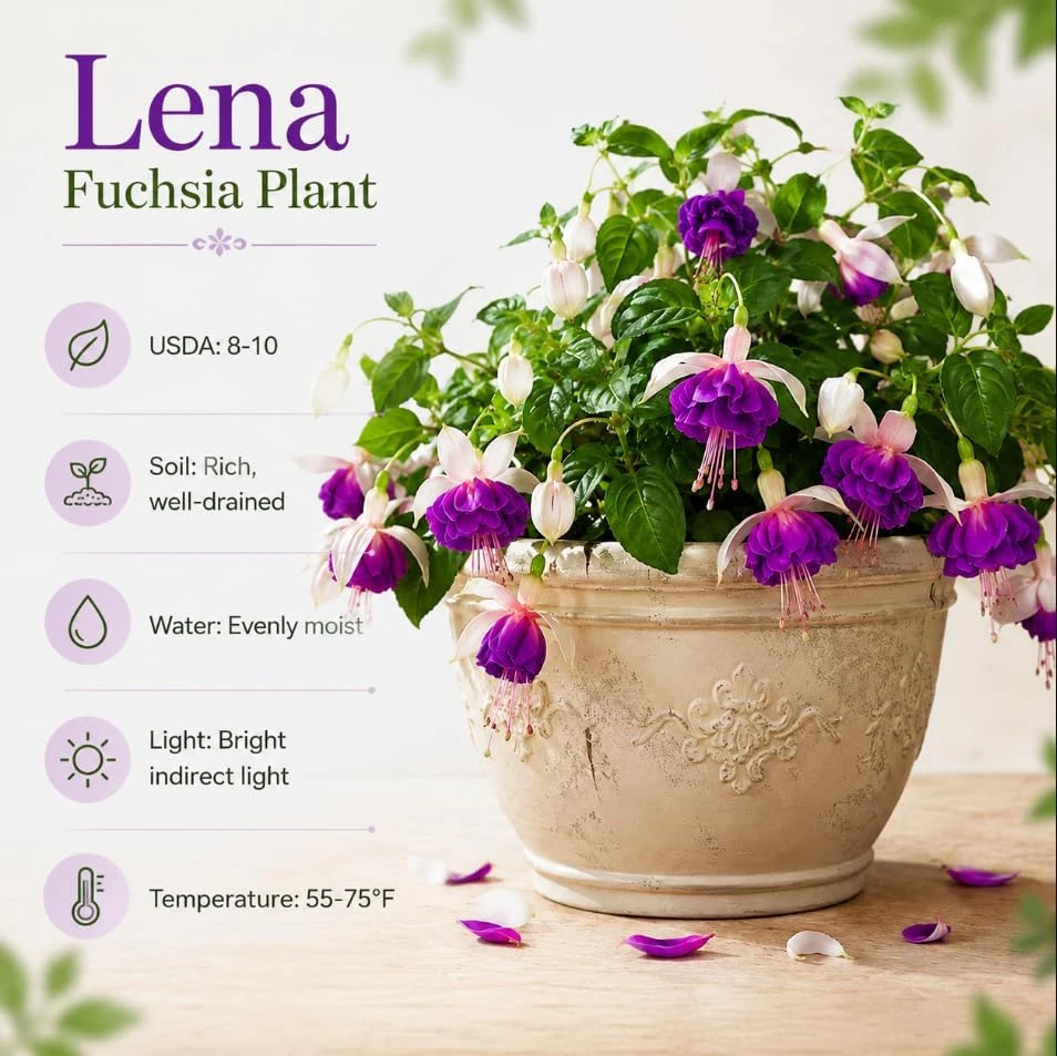 Pink Purple Fuchsia Live Plant - 4-6 inch Tall, 5 Inch Pot, Vibrant Flowers - Image 4