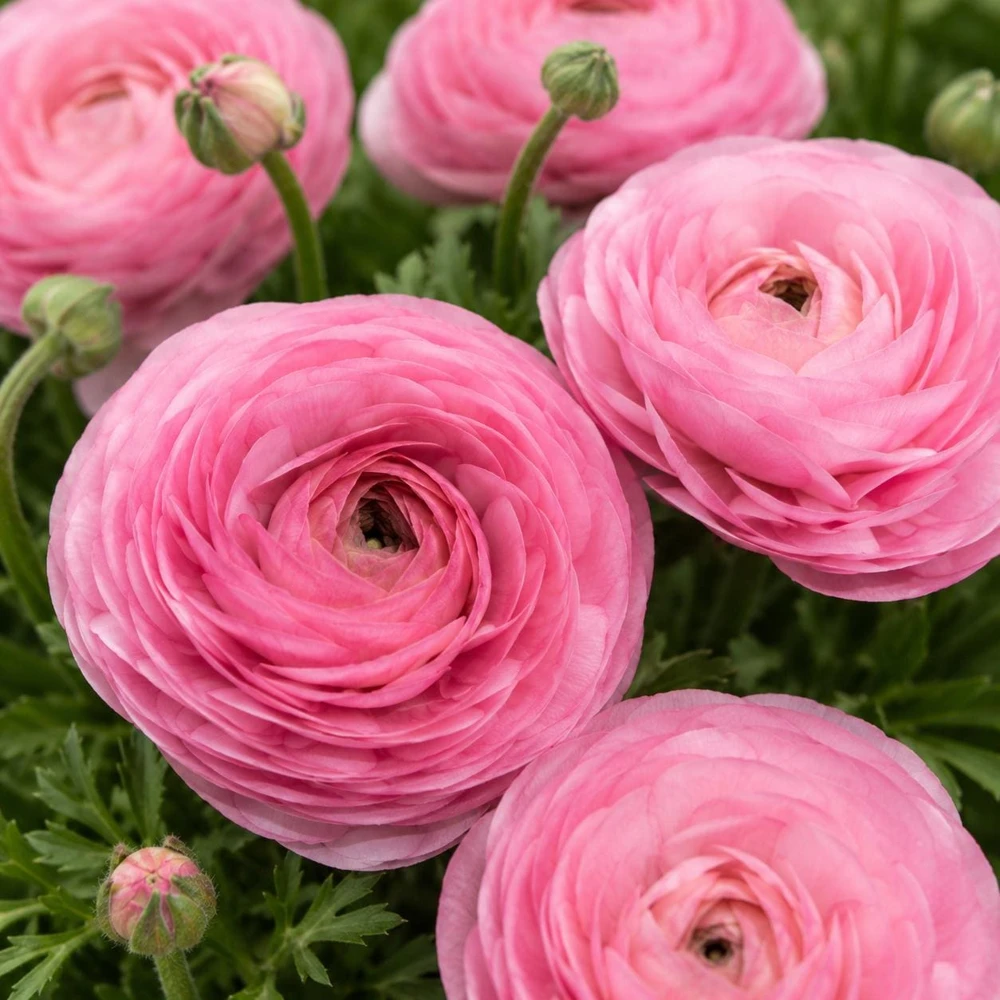 Pink Ranunculus Bulbs - Set of 25 Double Bloom Corms - Vibrant Spring Flowers - Image 1