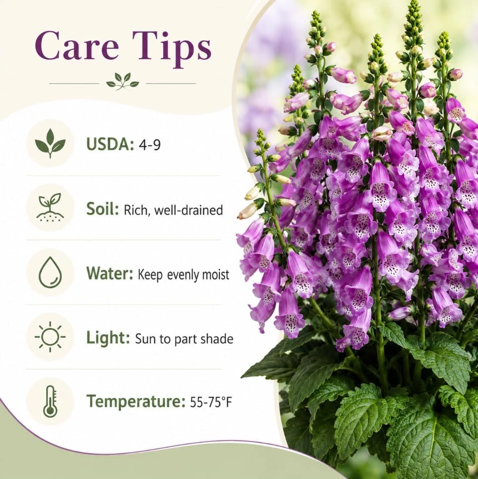 Purple Foxglove Live Plant – Hardy Perennial – 2-4 Inch Tall – 3 Inch Pot - Image 5
