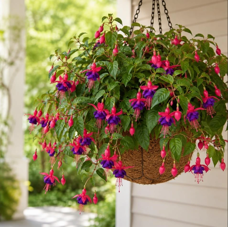 Purple Fuchsia Live Plant โ 4-6 inch Tall, 6 Inch Pot โ Home Garden Flowers - Image 6