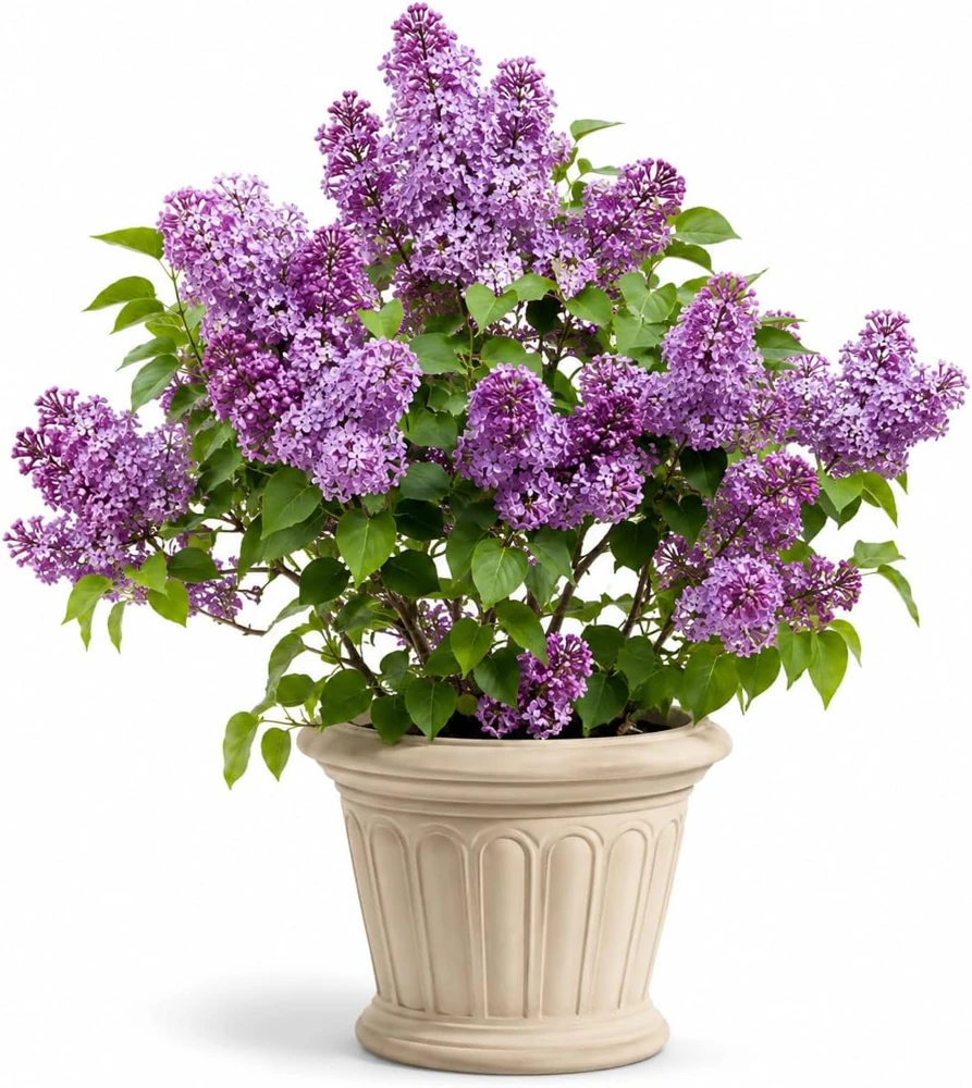 Purple Lilac Live Plant, Fragrant Flowering Shrub, 3-5 Inch Tall, 4 Inch Pot, Outdoor - Image 1