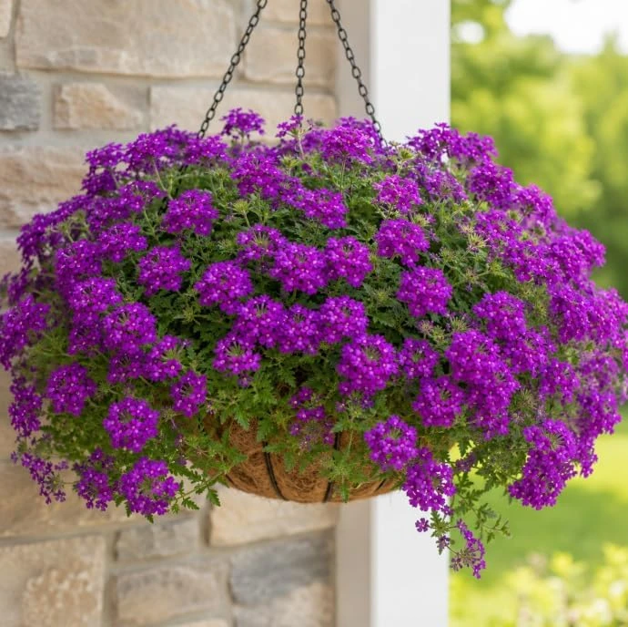 Purple Verbena Live Plants - 2 Pots, 4-6 Inch Tall, Outdoor Flowering Garden Plant - Image 2