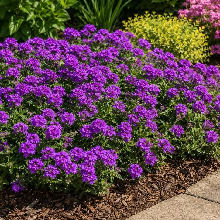 Purple Verbena Live Plants - 2 Pots, 4-6 Inch Tall, Outdoor Flowering Garden Plant - Image 3