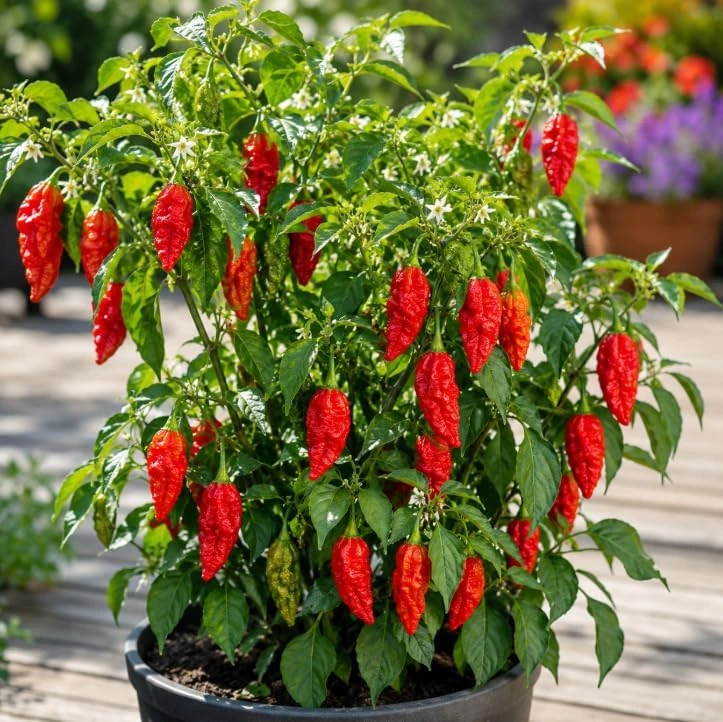 Red Bhut Jolokia Ghost Pepper Live Plants - Pack of 2, 3-5 Inch Tall Seedlings for Patio & Garden - Image 4