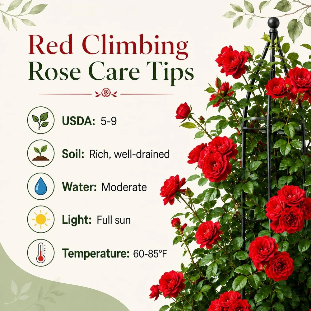 Red Climbing Roses Plant – Fragrant Rose Bush – Perennial – Live Plant – 2-4 Inch Tall - Image 4