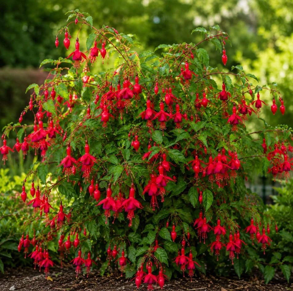 Red Fuchsia Live Plant - 4-6 inch Tall, 5 Inch Pot, Red Flowers - Image 5