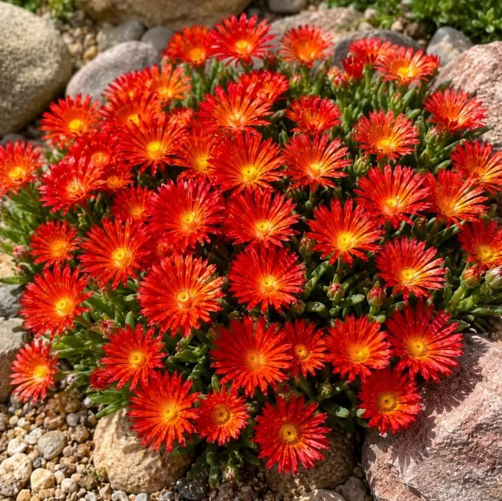 Red Ice Plants Live Plant, 2 Pots, 3-6 Inch Tall Succulent Ground Cover, Bright Red Flowers - Image 3