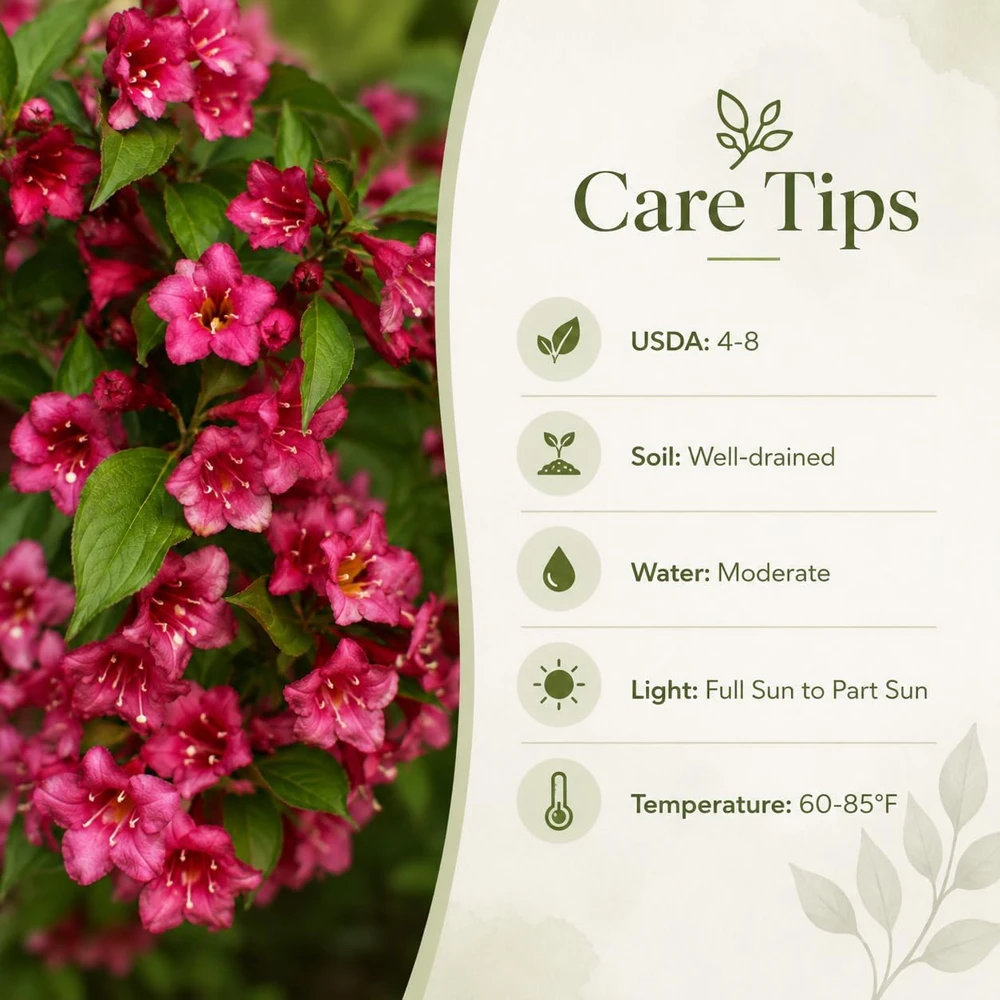 Red Weigela Live Plant – Blooming Shrub, 6-12 Inch Tall, Quart Pot, Outdoor - Image 4