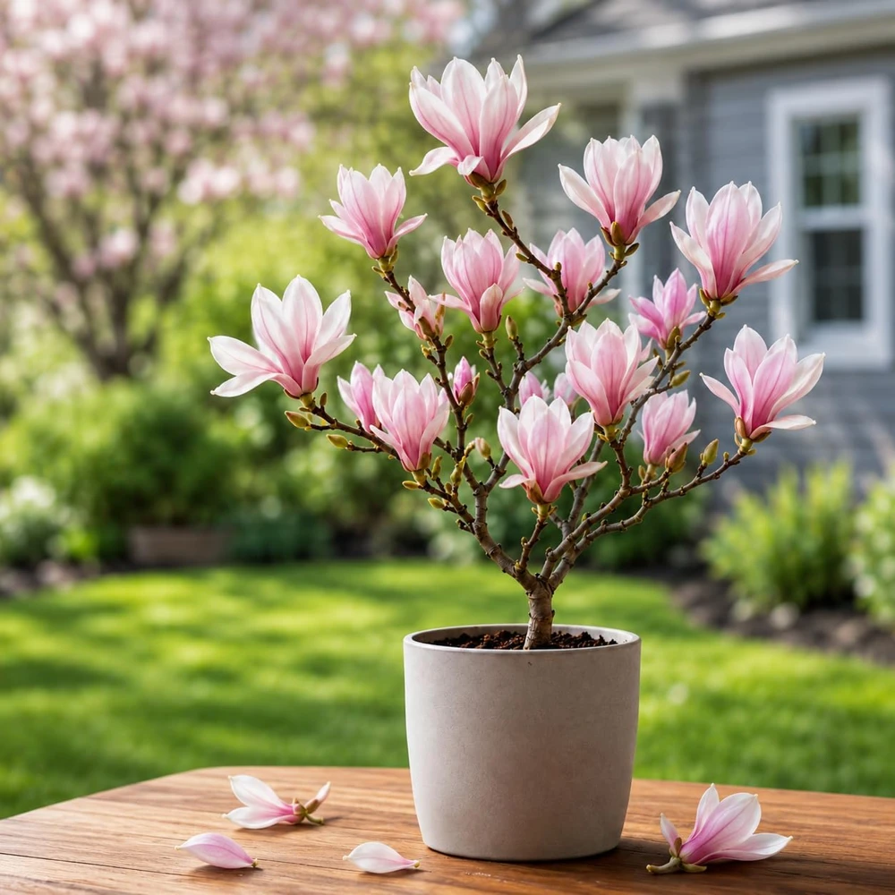 Saucer Magnolia Live Plant - Fragrant Bush Flowers, 5-10 Inch Tall, 2.5 Inch Pot - Image 1