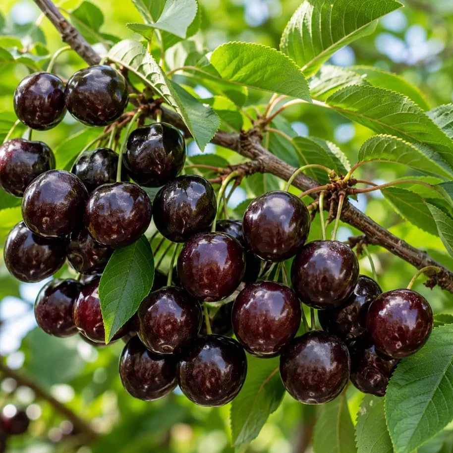 Set of 2 Black Cherry Trees, 1-2 Ft Bare Root Sweet Cherry Live Plants, Outdoor - Image 1