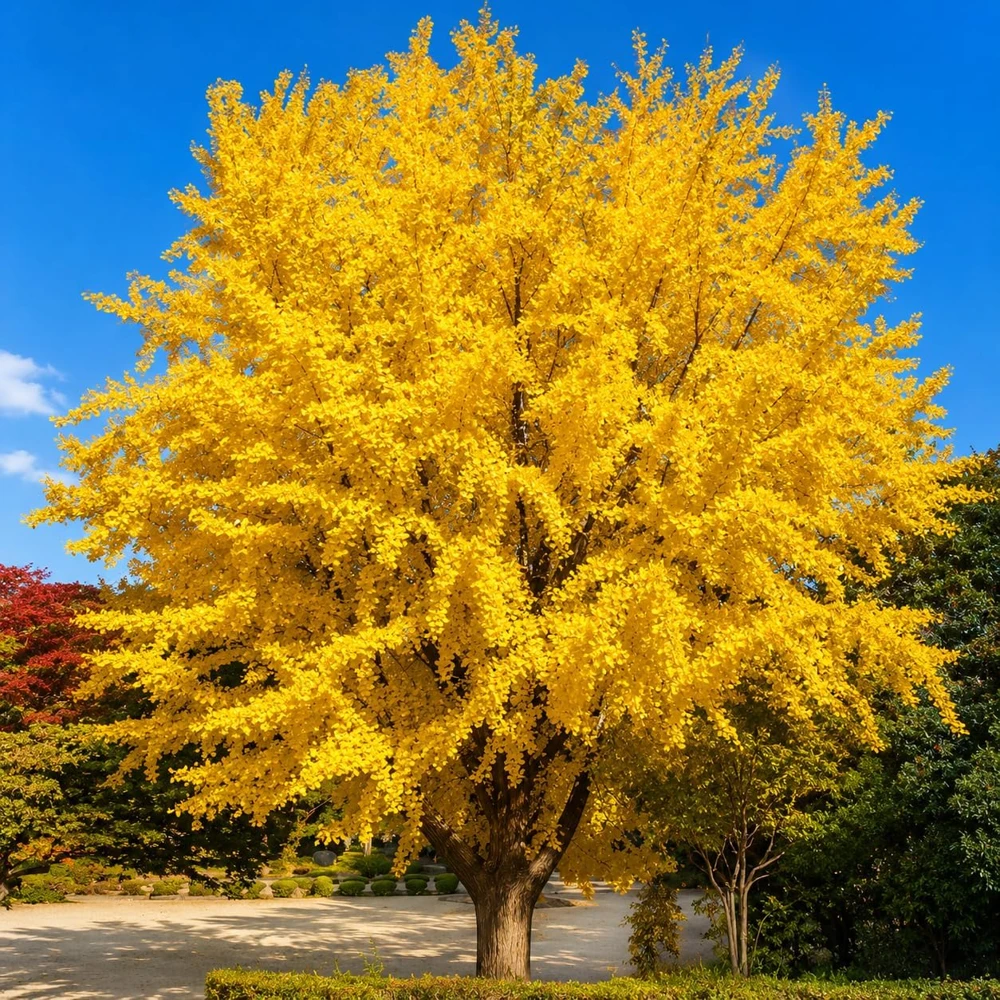 Set of 2 Ginkgo Biloba Live Plants, 6-12 Inch Tall, Quart Pot, Outdoor Tree - Image 1