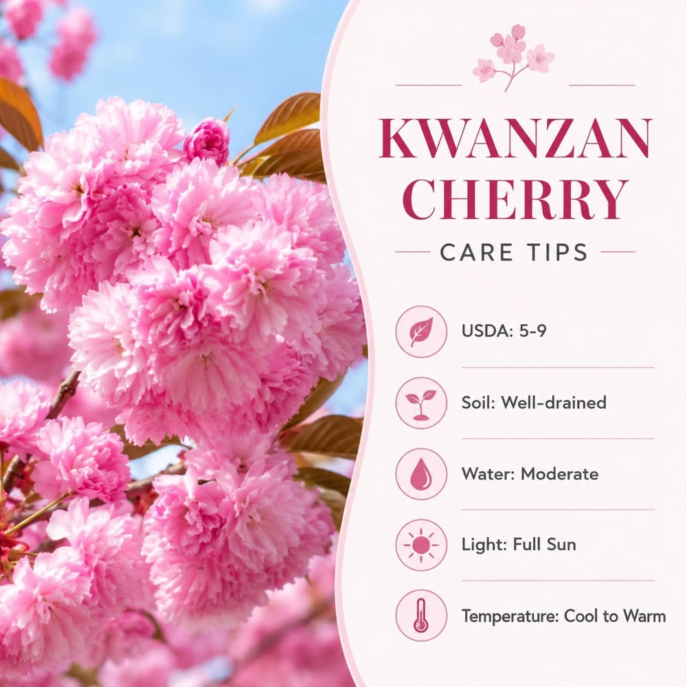 Set of 2 Kwanzan Cherry Trees Live Plants, 2.5 Inch Pot, Perennial Blossom Saplings - Image 5