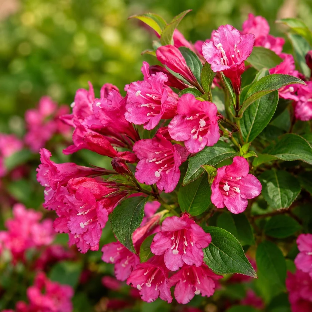 Set of 2 Pink Weigela Live Plants, Blooming Shrub, 6-12 Inch Tall, Quart Pot, Outdoor - Image 1