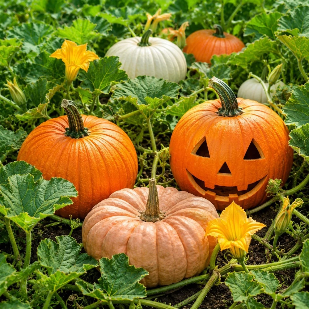 Set of 2 Pumpkin Plants Live for Planting - 2-4 Inch Tall Vegetable - Image 1