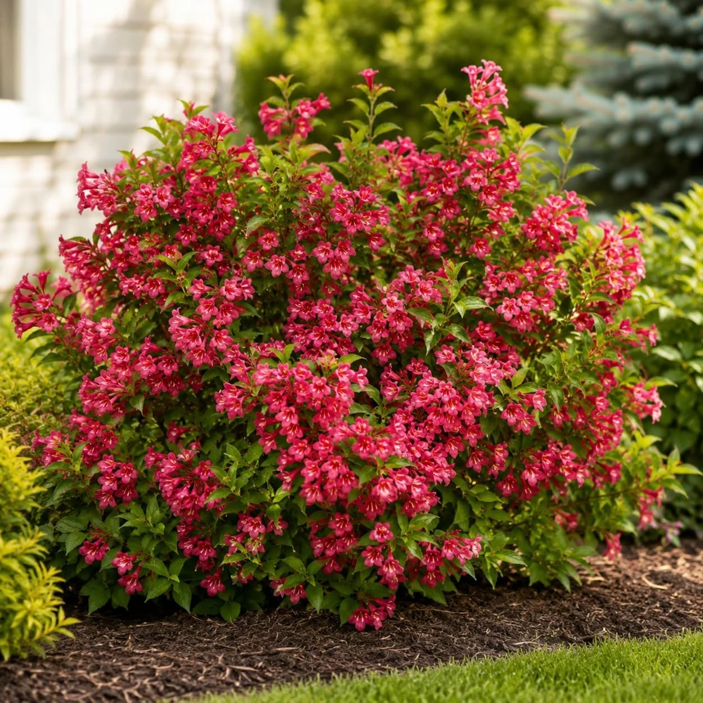 Set of 2 Red Weigela Live Plants - Blooming Shrub, 6-12 Inch, Quart Pot, Outdoor - Image 1