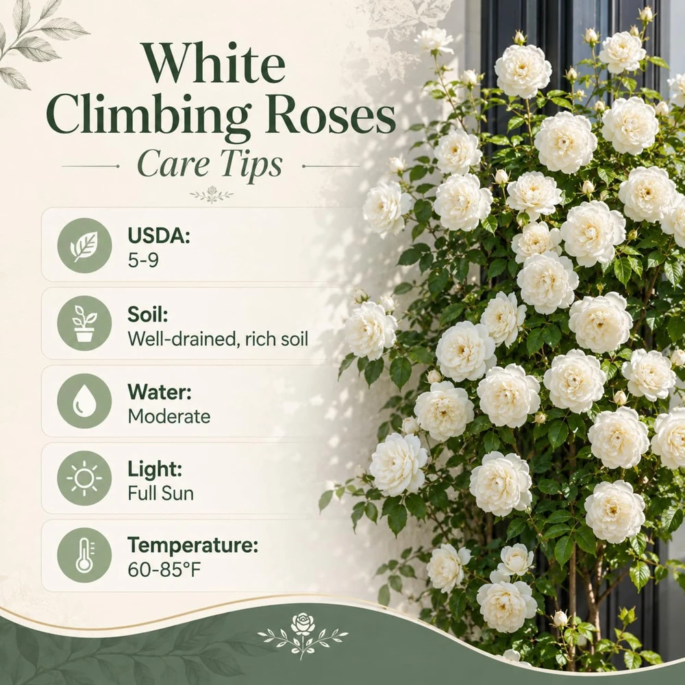 Set of 2 White Climbing Roses Live Plants - Fragrant Perennial Rose Bush, 2-4 Inch Tall, Outdoor - Image 5