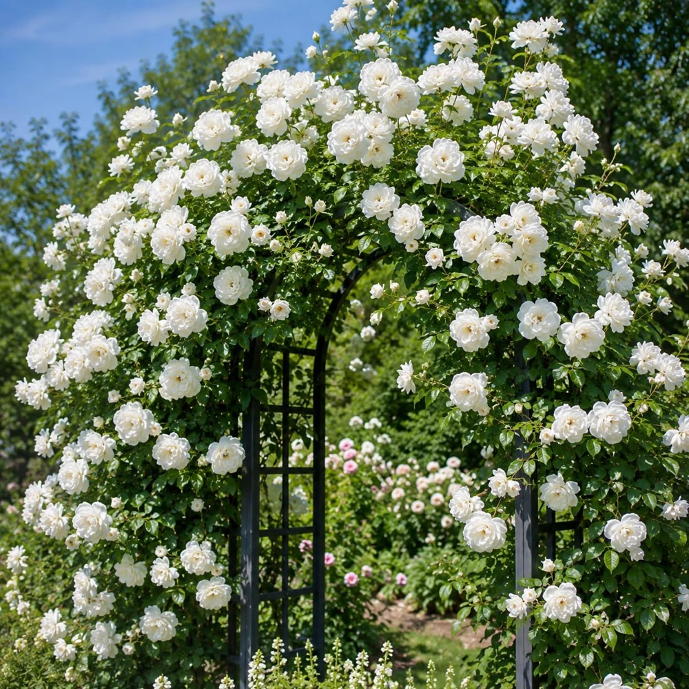 Set of 2 White Climbing Roses Live Plants - Fragrant Perennial Rose Bush, 2-4 Inch Tall, Outdoor - Image 6