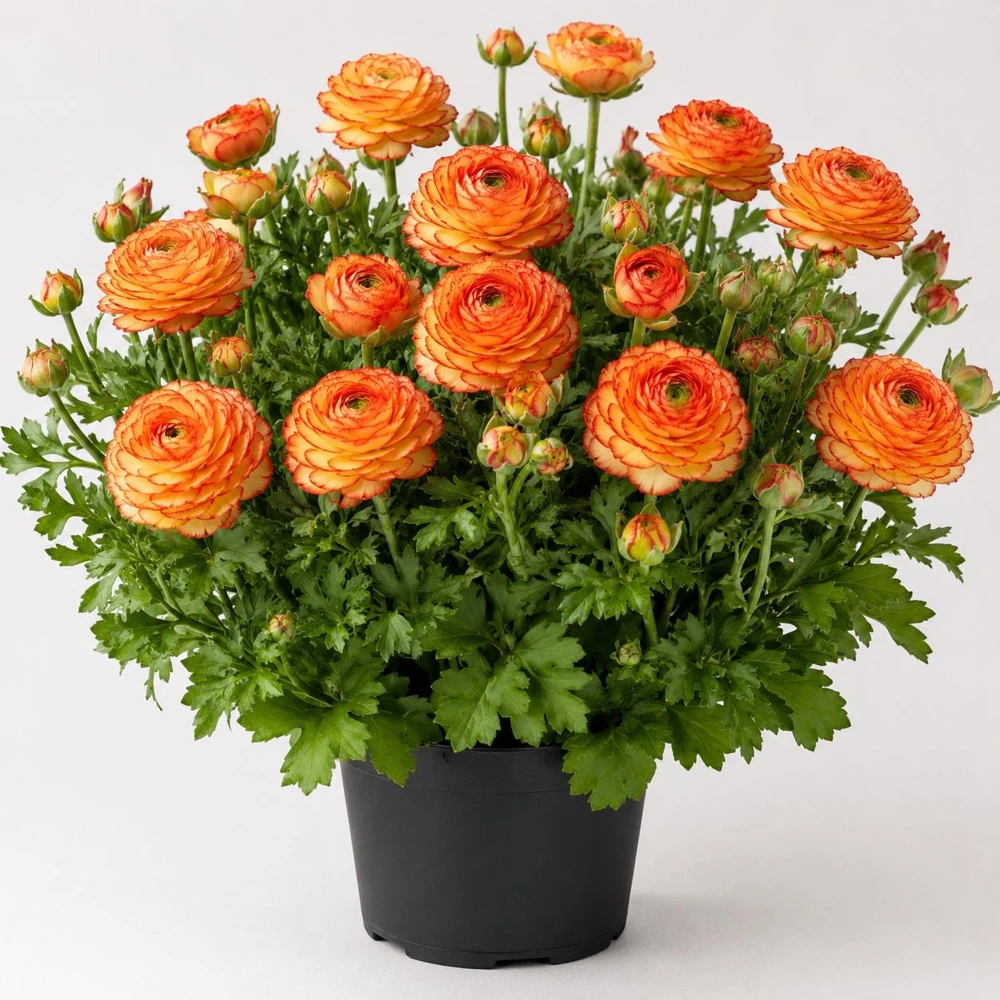 Set of 25 Picotee Orange Ranunculus Bulbs – Vibrant Double Blooms - Image 3